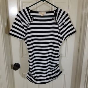 Michael Kors black and white striped shirt
